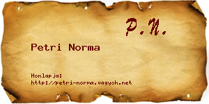 Petri Norma névjegykártya